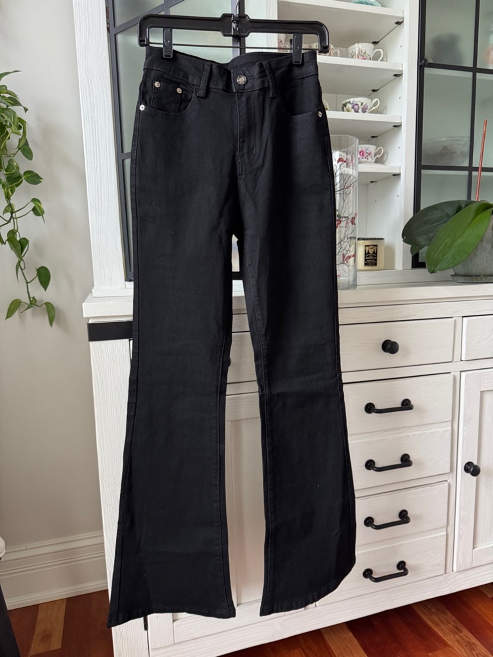 Black flare jeans